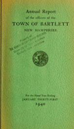 Annual report Town of Bartlett, New Hampshire 1940_cover