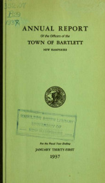 Annual report Town of Bartlett, New Hampshire 1937_cover