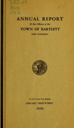 Annual report Town of Bartlett, New Hampshire 1936_cover