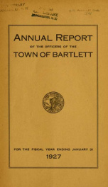 Annual report Town of Bartlett, New Hampshire 1927_cover