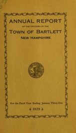 Annual report Town of Bartlett, New Hampshire 1929_cover