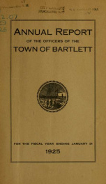 Annual report Town of Bartlett, New Hampshire 1925_cover