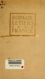 Intimate letters from France during America's first year of war_cover