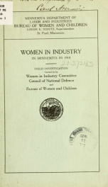 Women in industry in Minnesota in 1918_cover