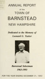 Annual reports of the Town of Barnstead, New Hampshire 1992_cover