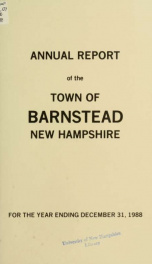 Annual reports of the Town of Barnstead, New Hampshire 1988_cover