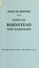 Annual reports of the Town of Barnstead, New Hampshire 1984_cover