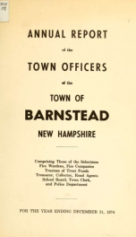 Annual reports of the Town of Barnstead, New Hampshire 1974_cover