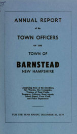 Annual reports of the Town of Barnstead, New Hampshire 1970_cover