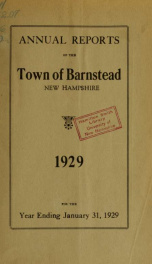 Annual reports of the Town of Barnstead, New Hampshire 1929_cover