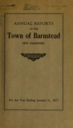 Annual reports of the Town of Barnstead, New Hampshire 1927_cover