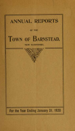 Annual reports of the Town of Barnstead, New Hampshire 1920_cover