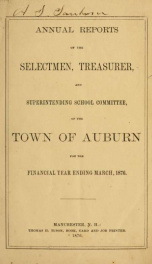 Annual reports of the Town of Auburn, New Hampshire 1876_cover