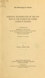 Scientific determination of the content of the elementary school course in reading .._cover