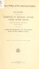Military policy of the American legion_cover