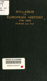 A syllabus of European history 378-1900_cover