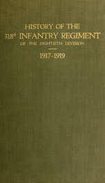 History of the 318th Infantry Regiment of the 80th Division, 1917-1919_cover