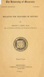 Bulletin for teachers of history_cover