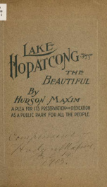 Lake Hopatcong the beautiful; a plea for its dedication as a public park and for its preservation as a pleasure and health resort for the benefit of all the people_cover