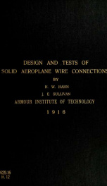 The design and tests of solid aeroplane wire connections_cover