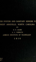 Design of a water system and two main line sanitary sewers cost not to exceed $100,000.00 for the Town of West Asheville, North Carolina_cover