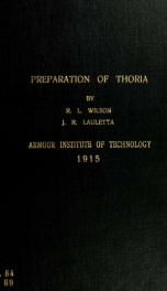 The preparation of thoria_cover