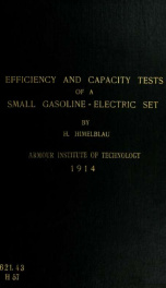 Efficiency and capacity tests of a small gasoline-electric set_cover