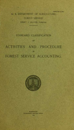 Standard classification of activities and procedure in Forest service accounting_cover