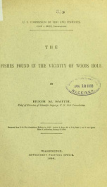 The fishes found in the vicinity of Woods Hole_cover