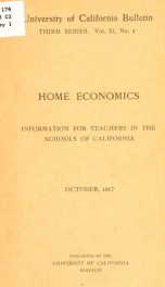 Home economics; information for teachers in the schools of California_cover