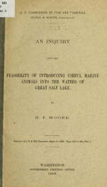 An inquiry into the feasibility of introducing useful marine animals into the waters of Great Salt Lake_cover