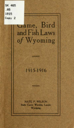 Game. bird, and fish laws of Wyoming, 1915-1916_cover