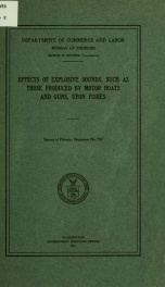 Effects of expolosive sounds, such as those produced by motor boats and guns, upon fishes_cover