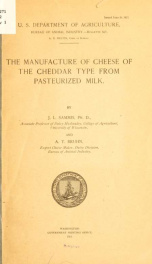 The manufacture of cheese of the cheddar type from pasteurized milk_cover