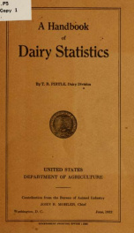 A handbook of dairy statistics_cover