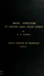 Micro-structure of certain high-speed steels_cover