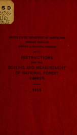 Instructions for the scaling and measurement of national forest timber_cover