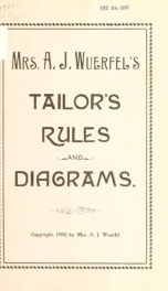 Mrs. A. J. Wuerfel's tailors rules and diagrams. Instruments patented June 7th, 1887_cover