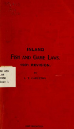 Inland fish and game laws of the state of Maine. Contains all the fish and game laws_cover