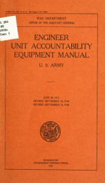 Engineer unit accountability equipment manual, U. S. army_cover