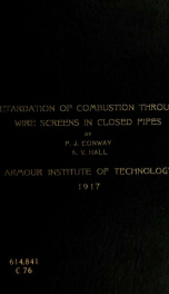 The retardation of combustion through wire screens in closed pipes_cover