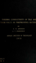 The thermal conductivity of various forms of tile and their value as fireproofing materials_cover