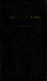 The Handbook of the University of Maryland 1924/1925_cover