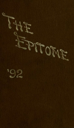 Epitome: Yearbook 1892 16_cover