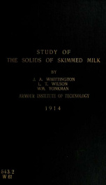 A technical study of the solids of skimmed milk_cover