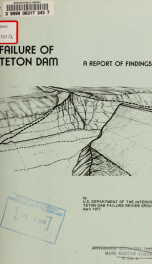 Failure of Teton Dam : a report of findings_cover