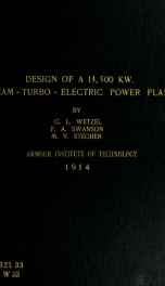 Design of a 13,500 kw steam-turbo-electric power plant_cover