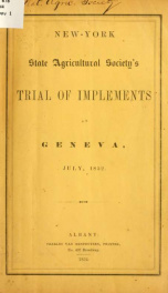 New-York state agricultural society's trail of implements at Geneva, July, 1852_cover