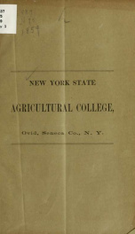 New York state agricultural college. Charter, ordinances, regulations, and course of studies, 1859_cover