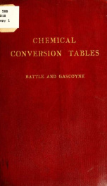 Chemical conversion tables for use in the analysis of commercial fertilizers_cover